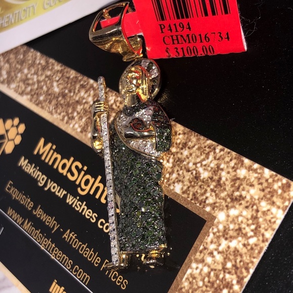 Real Diamond custom made Jesus pendant not CZ! WOW - Picture 10 of 11